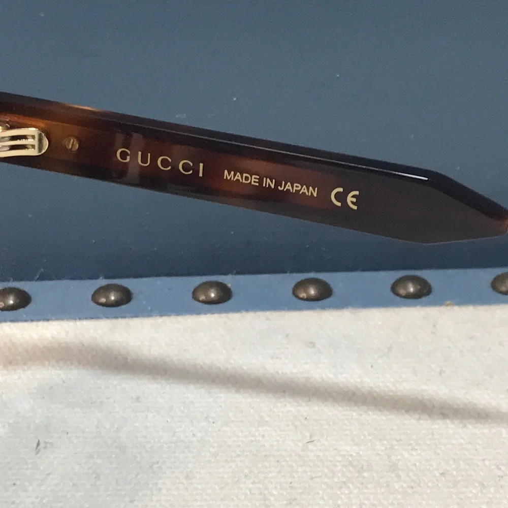 New Authentic Gucci  GG0671s 002 Tortoiseshell Sunglasses with Green Lenses